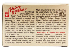 Prince Of Peace Korean Ginseng Instant Tea 10 Bag