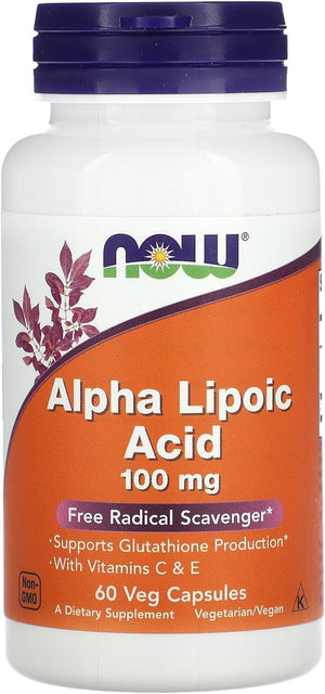 Now Foods Alpha Lipoic Acid 100 Milligrams 100 Milligrams 60 Capsules