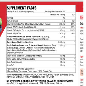 BIONOX Nutrients - Cardio Go Berry Burst Flavor - 420 gram