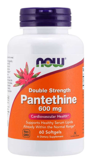 NOW Foods Pantethine Double Strength, 600 mg, 60 Softgels