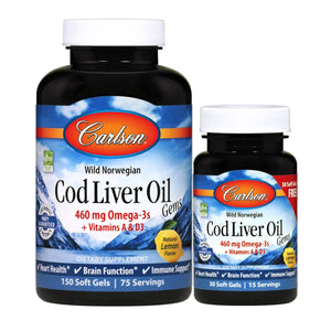 Cod Liver Oil Gems | 460 mg of omega-3s - Discount Nutrition Store