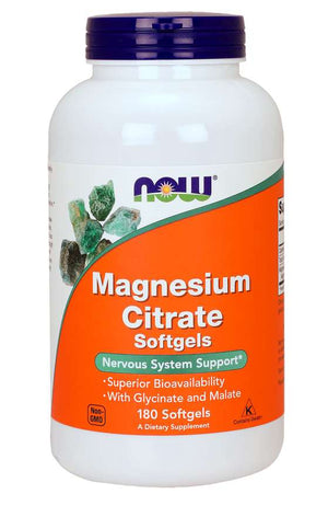 NOW Foods Magnesium Citrate, 180 Softgels
