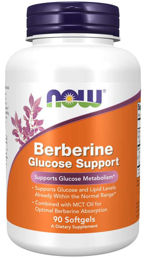 NOW Supplements, Berberine Glucose Support, Combined with MCT Oil for Optimal Berberine Absorption, 90 Softgels