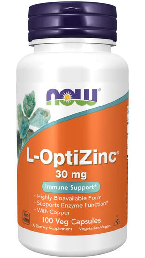 NOW L-Optizinc®, 30 mg, 100 Veg Capsules