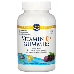 Nordic Naturals Vitamin D3 Gummies, Wild Berry, 1000 IU, 120 Gummies - Discount Nutrition Store