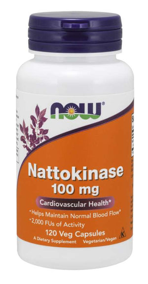 NOW Supplements, Nattokinase 100 mg (from Non-GMO Soy) with 2,000 FUs of Activity, 60 Veg Capsules