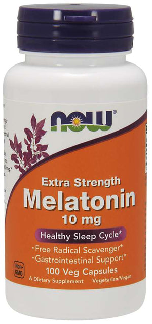 NOW Foods Melatonin, 10 mg, 100 Vegetarian Capsules