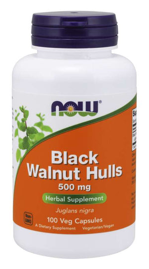 NOW Black Walnut Hulls, 500 mg, 100 Capsules