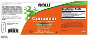 NOW Turmeric Curcumin Gels, 120 Veg Capsules