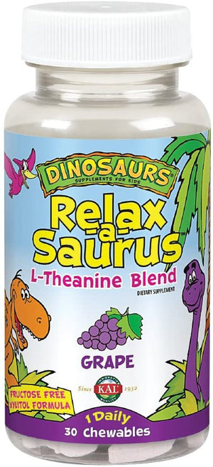 KAL Dinosaurs Relax-a-Saurus™ L-Theanine Blend Grape, 30 Chewables