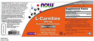 NOW Foods L-Carnitine, 500 mg, 180 Vcaps®