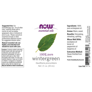 NOW Foods Essential Oils Wintergreen, 1 fl oz