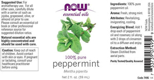 NOW Foods Essential Oils Peppermint, 2 fl oz