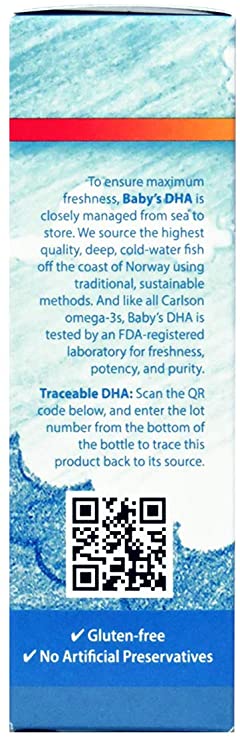 Carlson Norwegian Baby's DHA 1100 mg Omega-3s with Vitamin D3, 2 fl oz