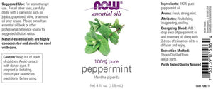 NOW Foods Essential Oils Peppermint, 4 fl oz