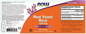 NOW Foods Red Yeast Rice, 1200 mg, 120 Tablets
