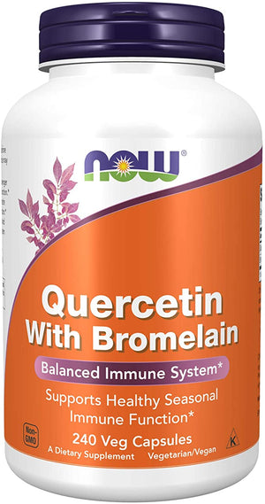 NOW Quercetin With Bromelain, 240 Vegetarian Capsules