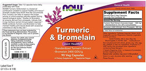 NOW Turmeric & Bromelain, 90 Veg Capsules