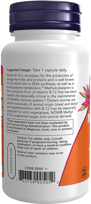 NOW Methyl B-12, 5000 mcg, 90 Veg Capsules