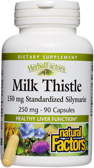 Natural Factors Milk Thistle Extract, 250 mg, 90 Capsules
