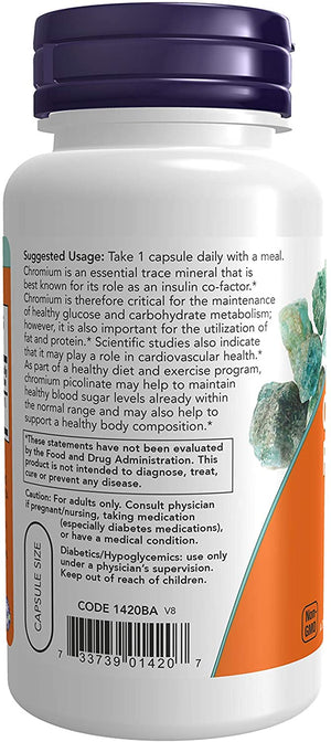 NOW Foods Chromium Picolinate, 200 mcg, 100 Capsules