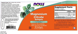 NOW Foods Magnesium Citrate, 90 Softgels
