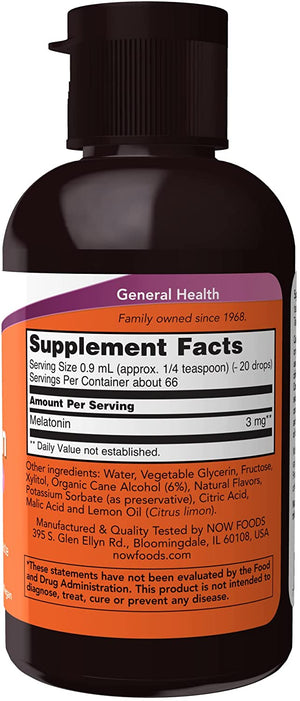 NOW Foods Liquid Melatonin, 2 fl oz