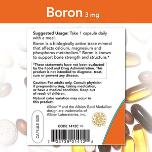 NOW Boron, 3 mg, 250 Veg Capsules