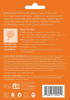 Andalou Naturals Brighten & Tighten Hydro Serum Facial Sheet Mask, 6 fl oz