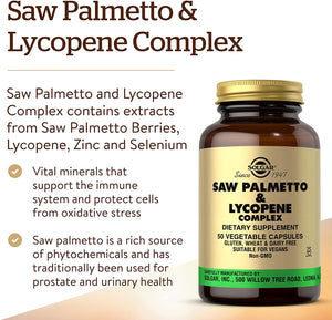 Solgar Saw Palmetto & Lycopene Complex, 50 Vegetable Capsules