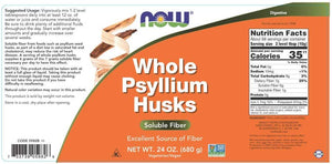 NOW Whole Psyllium Husks, 24 oz