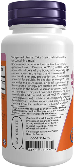NOW Foods Ubiquinol, 200 mg, 60 Softgels