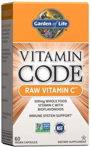 Garden of Life Vitamin Code® RAW Vitamin C™, 500 mg, 60 Vegan Capsules
