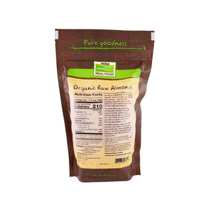 NOW Real Food Organic Shelled Almonds Raw Unsalted, 12 oz