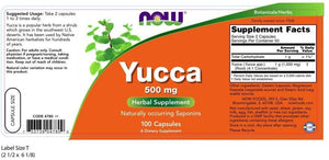 NOW Foods Yucca, 500 mg, 100 Capsules