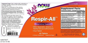 NOW Foods Respir-All™, 60 Tablets