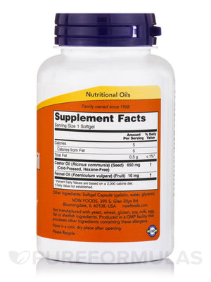 NOW Foods Castor Oil, 650 mg, 120 Softgels