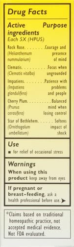 Bach RESCUE REMEDY Dropper 20mL, Natural Stress Relief, Homeopathic Flower Essence, Vegan, Gluten & Sugar-Free, Non-Habit Forming