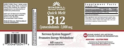 Windmill B-12 3000 mcg Quick Melt Tablets 60 Each