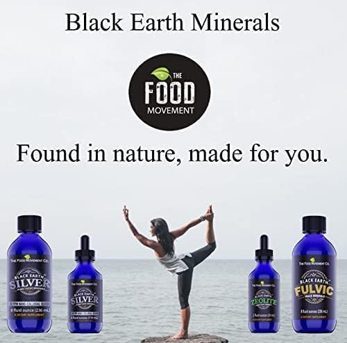 The Food Movement Black Earth Zeolite with Humic Fulvic Acids, Trace Minerals for Body Detox, Gut Health, Immune Support - 2oz Liquid Drops Supplement
