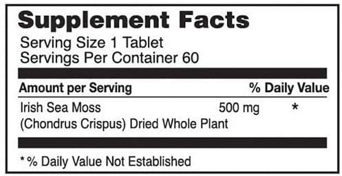 Nature&#39;s Vision Organic Irish Sea Moss 60 Caps