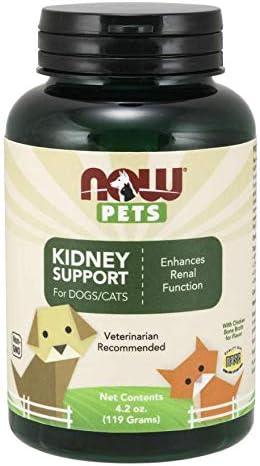 NOW Foods Pet Health, Kidney Support Supplement, Formulated for Cats &amp; Dogs, NASC Certified, Powder, 4.2-Ounce