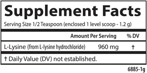 Carlson - L-Lysine Powder, Free-Form Amino Acid, 960 mg, Supports Healthy Tissue & Muscle Development, 3.53 oz (100 g)