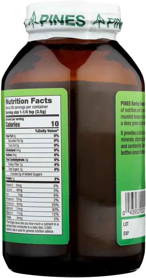Pines International Organic Barley Grass Powder, 10 oz