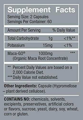 Femmenessence MacaPause – Clinically Proven for Post Menopause, Natural Hormone Balance Supplements for Women, Bone and Heart Health, Symptom Relief, 120 Organic Maca Root Capsules, 30-Day Supply