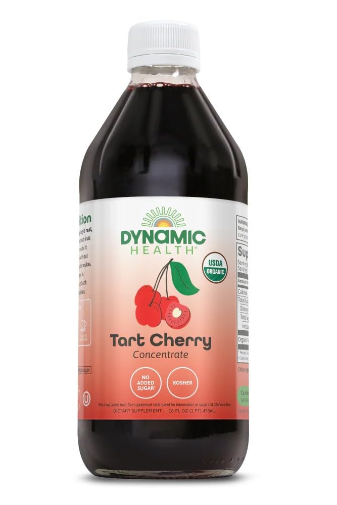 Dynamic Health Certified Organic Tart Cherry Juice Concentrate Unsweetened, 16 fl oz
