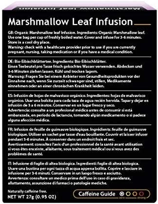 Buddha Teas Organic Marshmallow Leaf Tea - OU Kosher, USDA Organic, CCOF Organic, 18 Bleach-Free Tea Bags