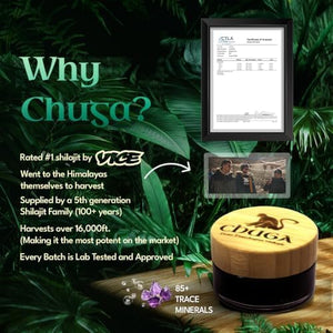 Chuga Pure Himalayan Shilajit for Men & Women | Organic Shilajit Harvested 16,000 Feet | Lab Tested in USA, 74+ Fulvic Acid, Grade A, Immune Booster, Shilajit Resin 35 Grams, 175 Servings