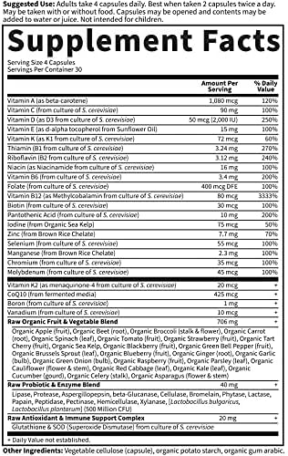 Garden of Life Multivitamin for Women - Vitamin Code 50 &amp; Wiser Women&#39;s Raw Whole Food Vitamin Supplement with Probiotics, Vegetarian, 120 Count