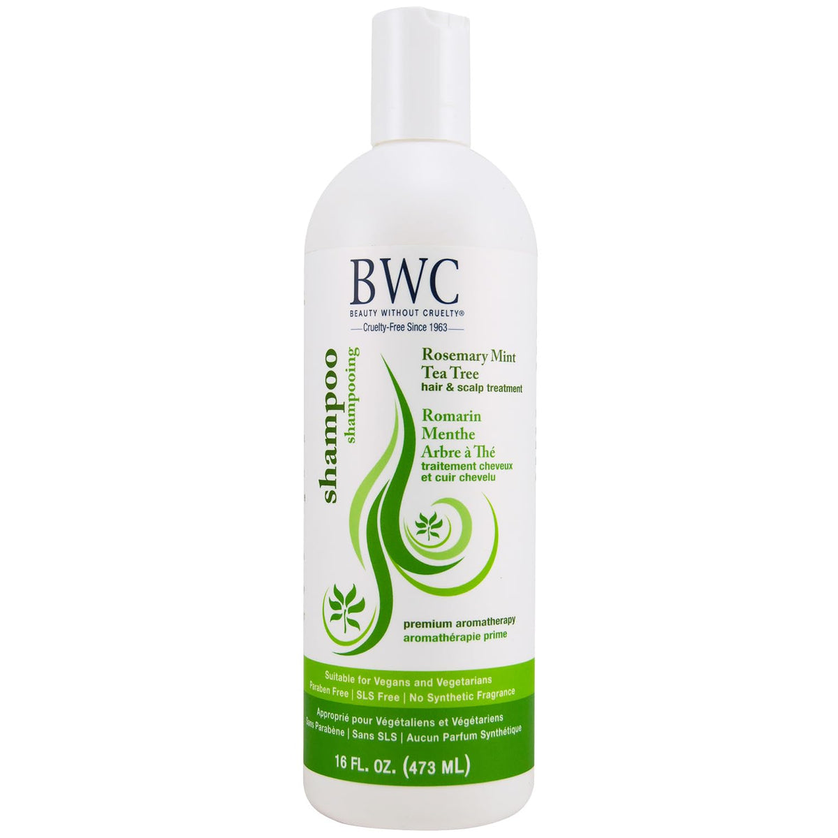 Beauty Without Cruelty Shampoo, Clarifying Rosemary Mint Tea Tree – Aromatherapy Hair & Scalp Treatment, SLS-Free, Vegan-Friendly & Cruelty-Free, 16 Oz